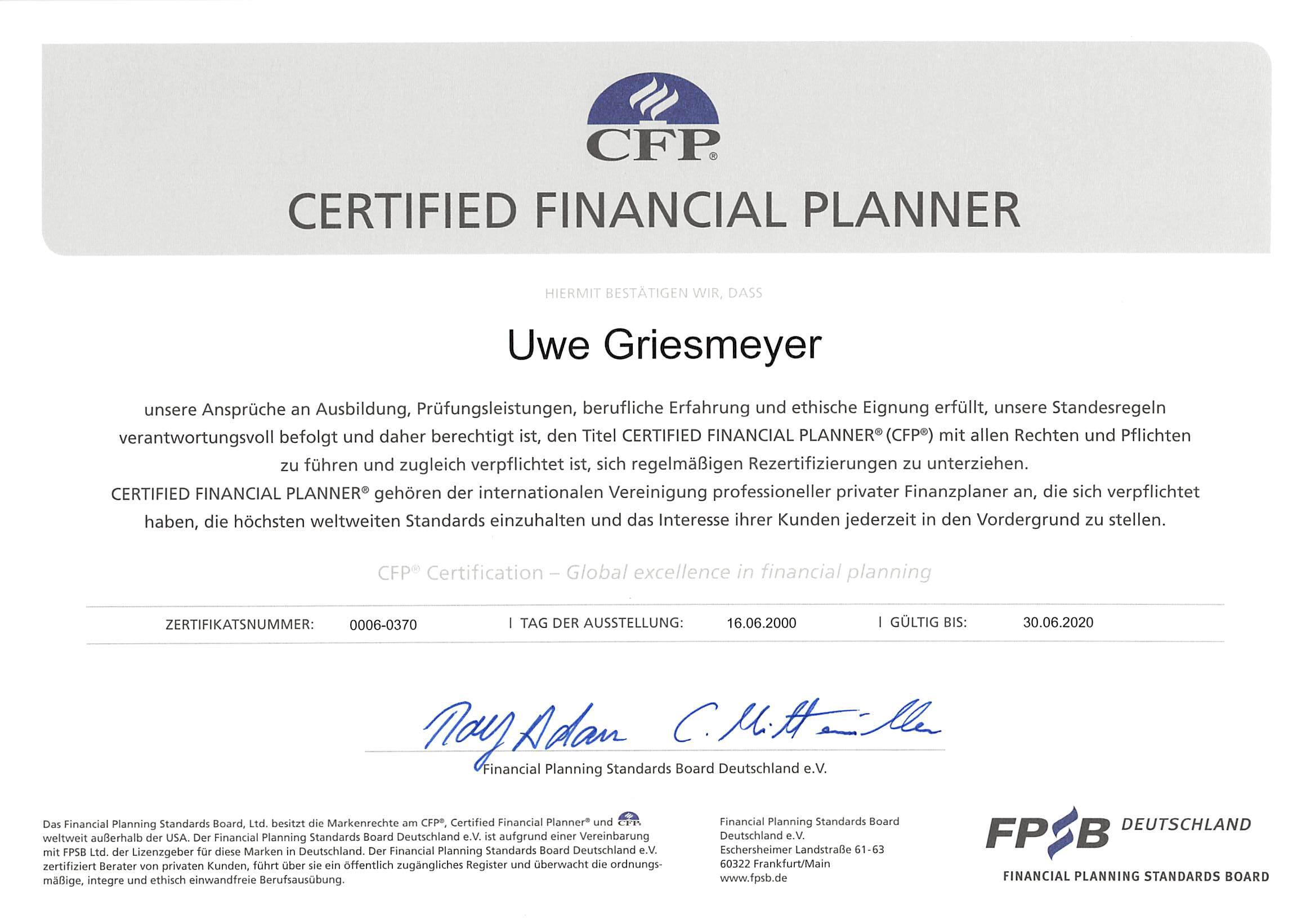 Certified Financial Planners